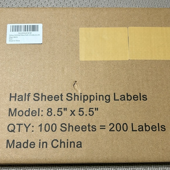 Half Sheets Shipping Labels Sheets 100 Sheets: 200 Labels. Sealed 8.5”x 5.5” - Picture 5 of 7